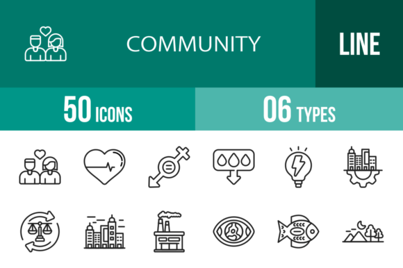 50 Community Line Icons: A Visual Language for Social Impact