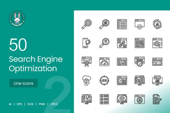 50 Search Engine Optimization Line Icons: The Ultimate Visual Toolkit