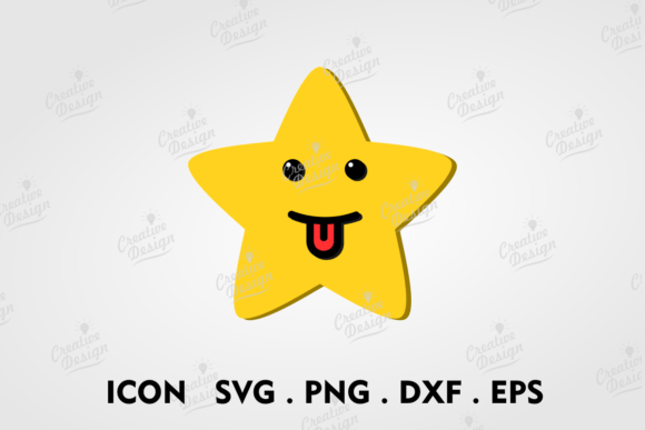 Bring Playful Energy to Your Designs with the Sticking Tongue out Yellow Star