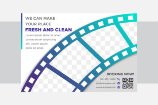 Cinema Cleaning Horizontal Flyer Blue: Your Ticket to Eye-Catching Design