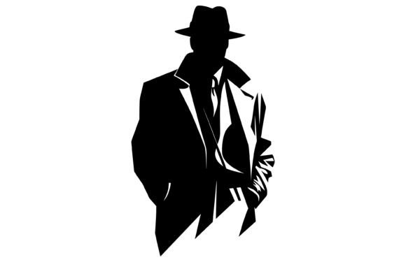 Detective Silhouette of Man Wear Hat: A Classic Icon