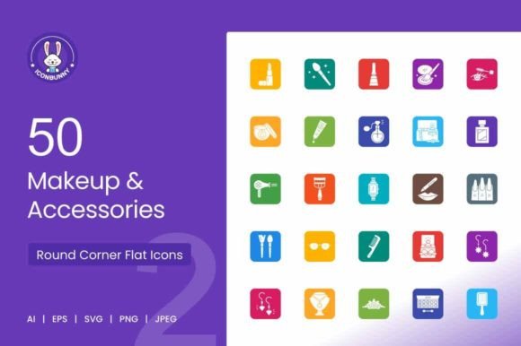 Elevate Your Beauty Brand with 50 Makeup & Accessories Icons